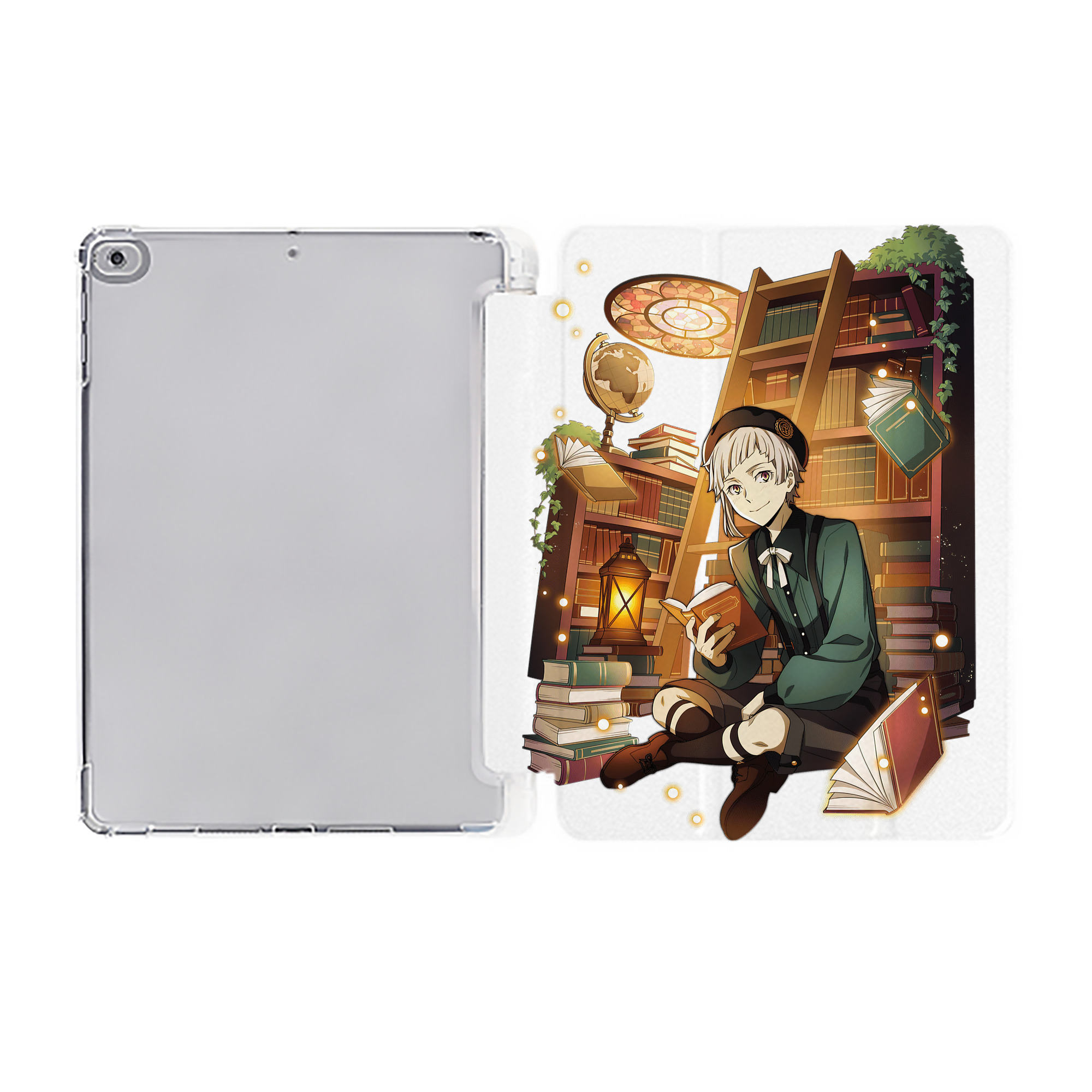 （画像用） 文豪ストレイドッグス Bungo Stray Dogs IPad ケース ペン収納付き 三つ折りスタンド PUレザー×シリコン 対応機種9.5/10.5/10.9インチ